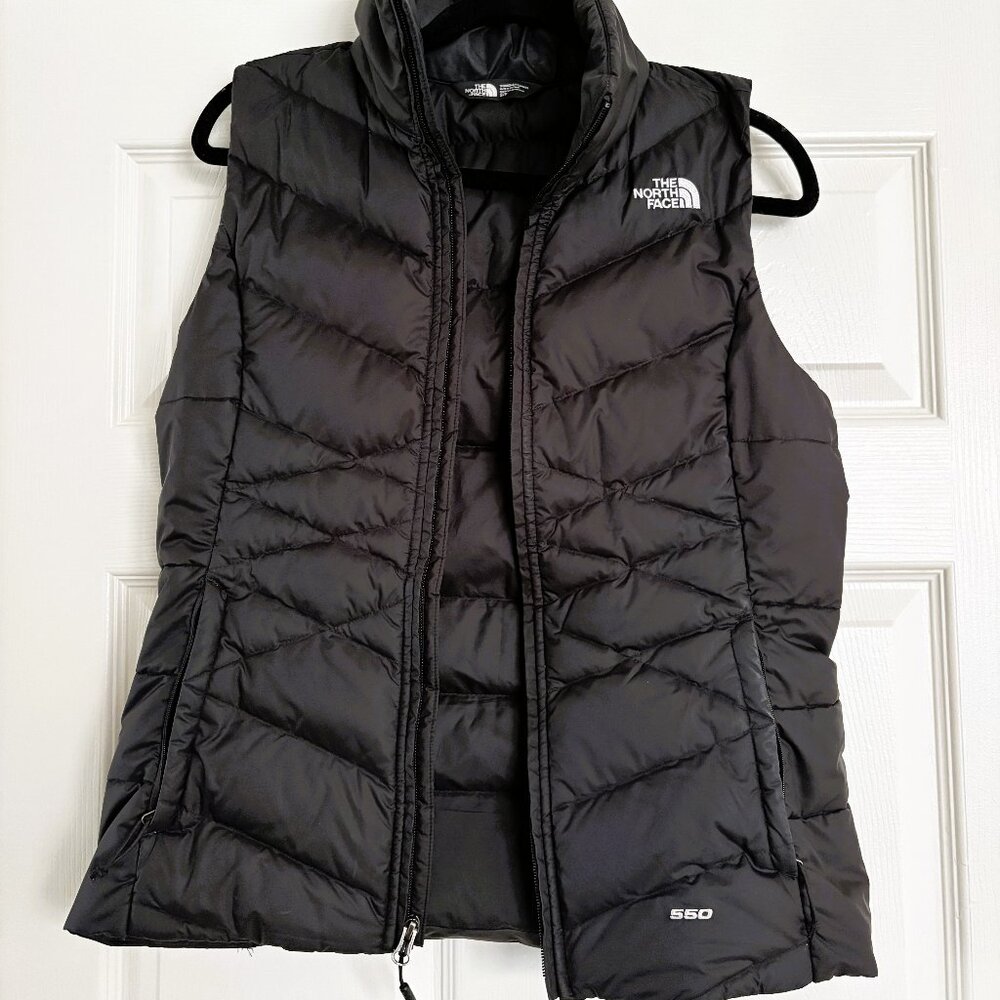 North Face 550 Black Puffer Quilted Vest, S